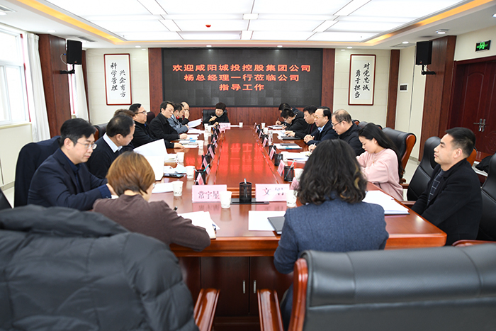 咸陽城投控股集團(tuán)黨委副書記、總經(jīng)理?xiàng)钚∑揭恍猩W臨公司考察指導(dǎo)工作